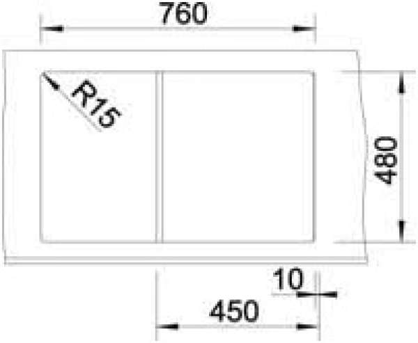 BLANCO 514724 ZIA 45 S SILGRANITPuraDur mit Ablauffernbedienung mit Zubehör reversibel Anthrazit
